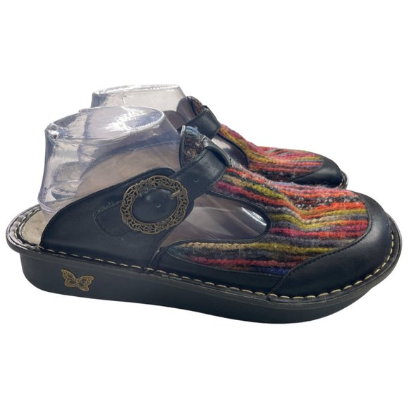 Alegria Women's Classic Multi Knit Buckle Mule Sz EU 42/US 11-11.5 (ALG-943) EUC - Picture 1 of 7